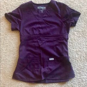 Greys Anatomy Scrub top Sz XXS Eggplant